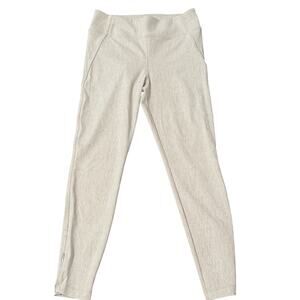 Athleta Beige/Ivory Textured Leggings, Size M